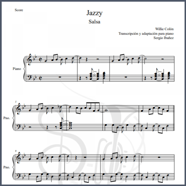 Jazzy Partitura Piano