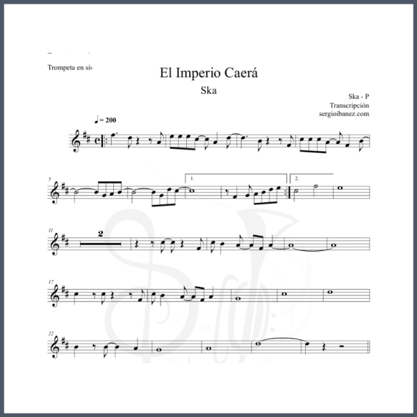El IMPERIO CAERÁ PARTITURA TROMPETA