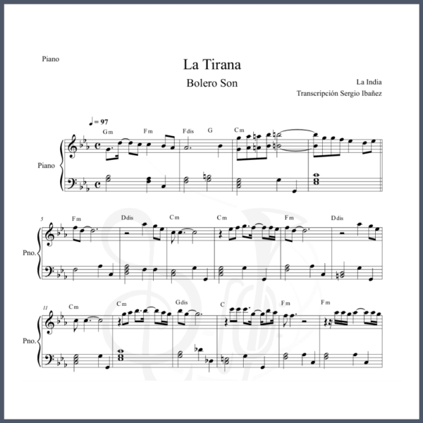 LA TIRANA PARTITURA PIANO
