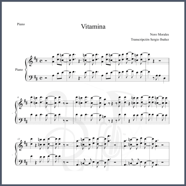 VITAMINA PARTITURA DE PIANO